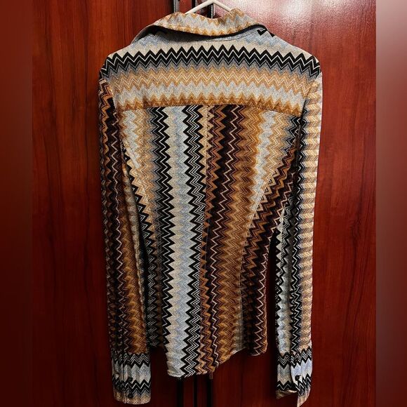 Missoni Multicolor Metallic Slim Fit Long Sleeve Size 42 - Picture 8 of 17